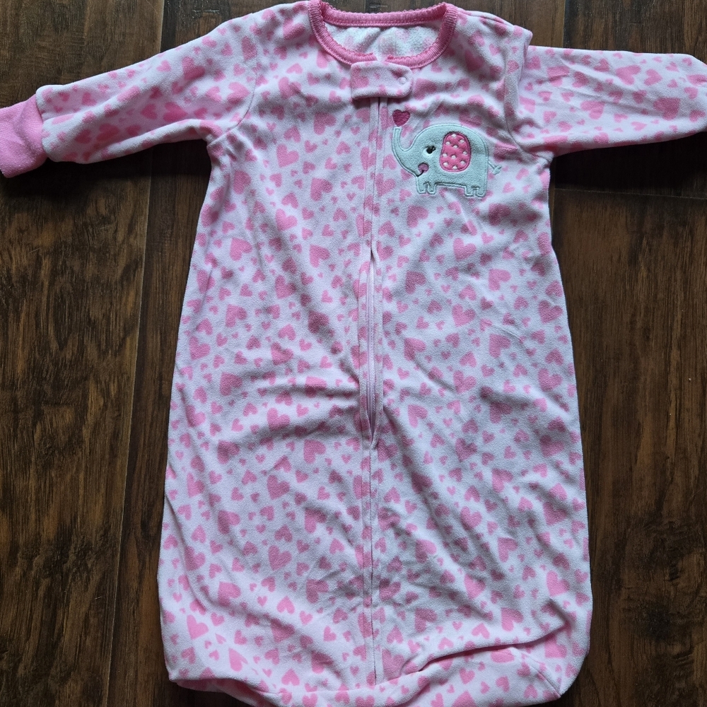 🏖 Just One You By Carters Pink Elephant Zip Up Sleep Sack 0-9 Mo
